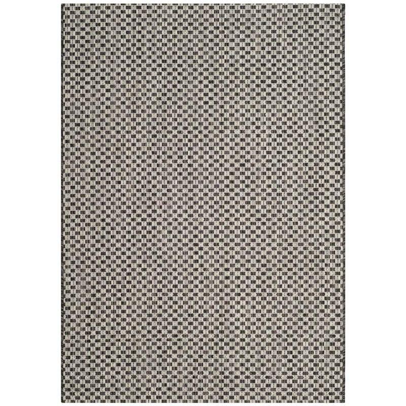 Courtyard CY8653 Power Loomed Indoor and Outdoor Area Rug - Black/Light Grey - 4'x5'7" - Safavieh