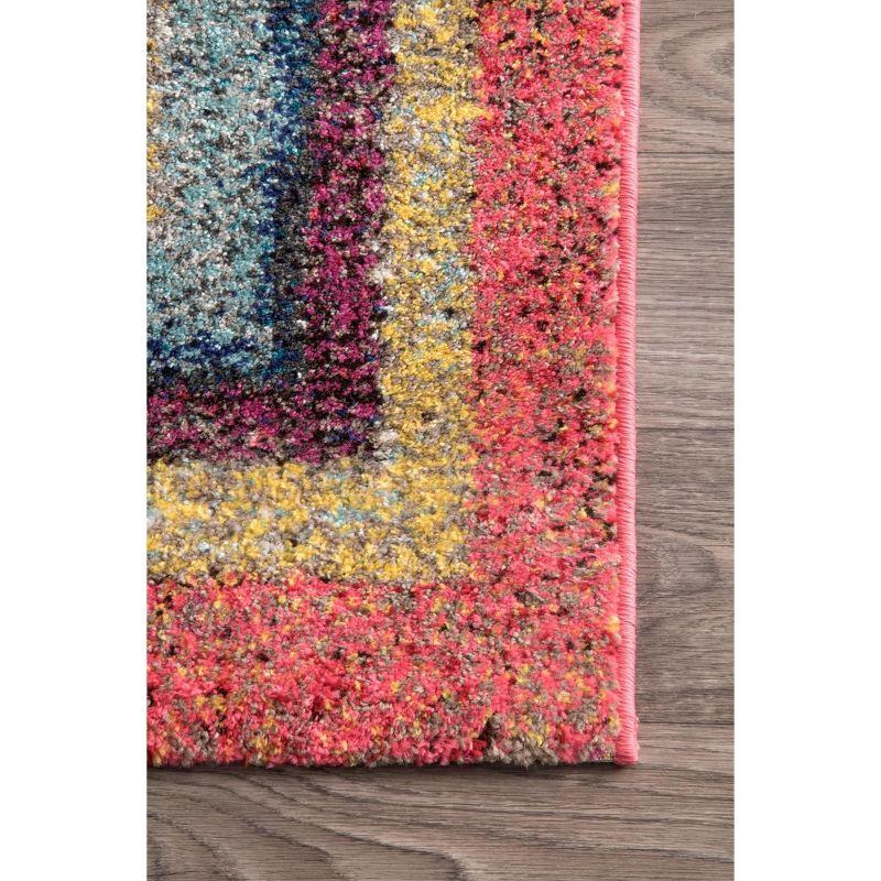 2'5"x8' Hargis Labyrinth Runner Area Rug Yellow - nuLOOM: Geometric Low Pile Indoor Polypropylene Rug