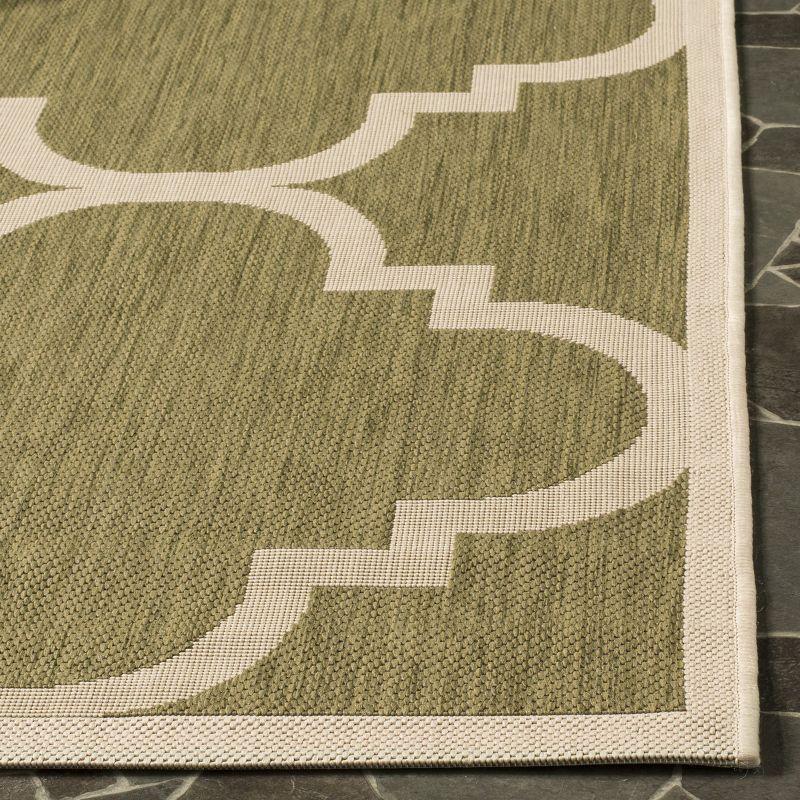 Courtyard CY6243 Power Loomed Indoor and Outdoor Area Rug - Green/Beige - 6'7"x9'6" - Safavieh