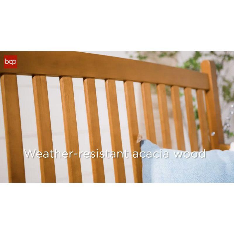 Best Choice Products 48in Wood Porch Swing Outdoor Patio Hanging Bench Chair w/ Mounting Chains, 500lb Capacity - White