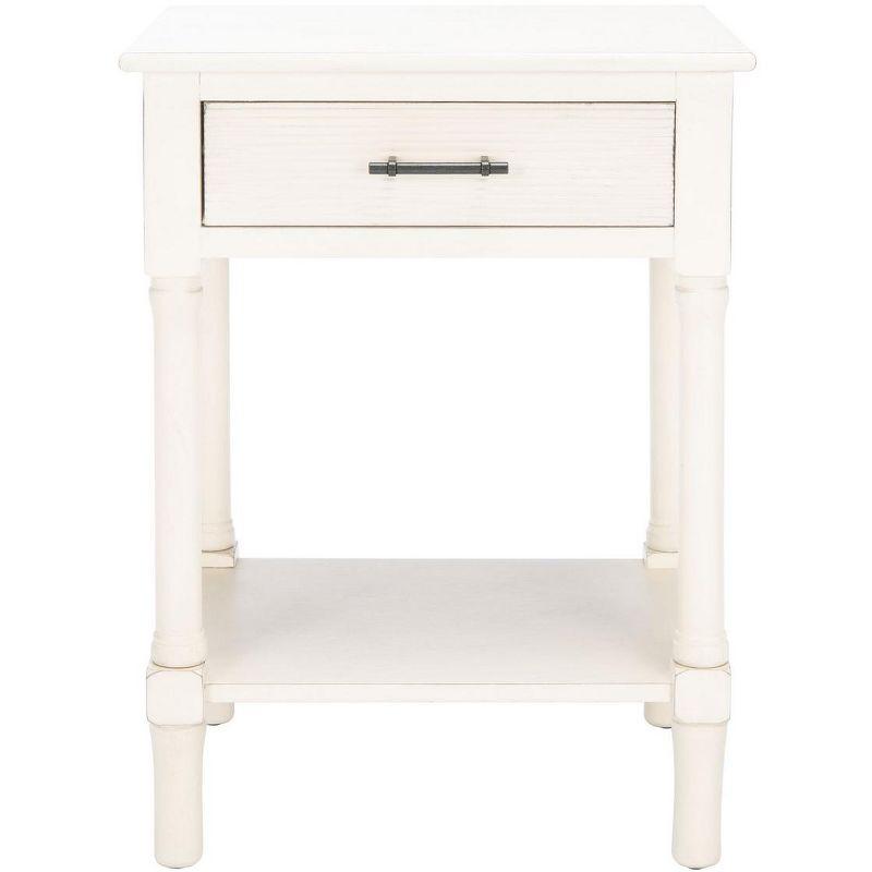 Ryder 1 Drawer Accent Table - Distressed White - Safavieh