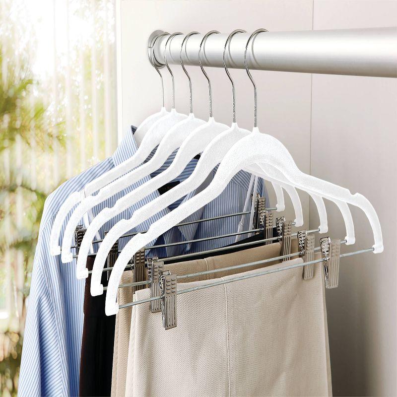 Simplify 6pk Velvet Suit Hanger with Clips White