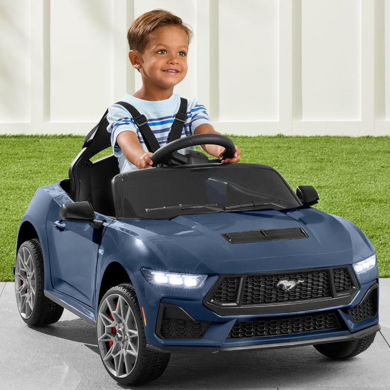 Blue 12V Electric Ride-On Car with Remote and LED Lights