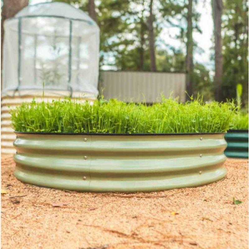 11" Tall 42" Wide Round Metal Outdoor Raised Garden Bed