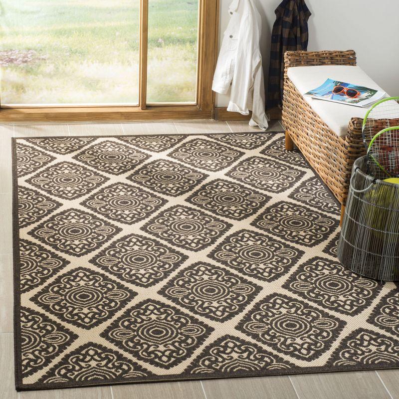 Linden LND132 Power Loomed Area Rug - Creme/Brown - 9'x12' - Safavieh