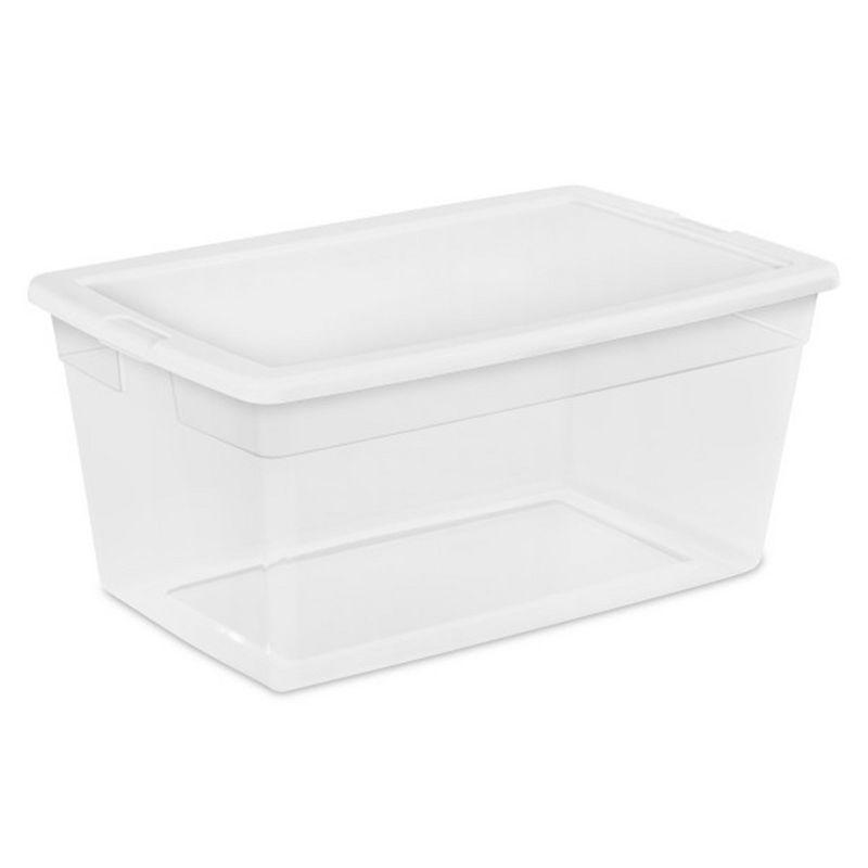 Sterilite Sterilite Storage Box, Stackable Bin with Lid, Plastic Container to Organize Shoes and Crafts on Closet Shelves