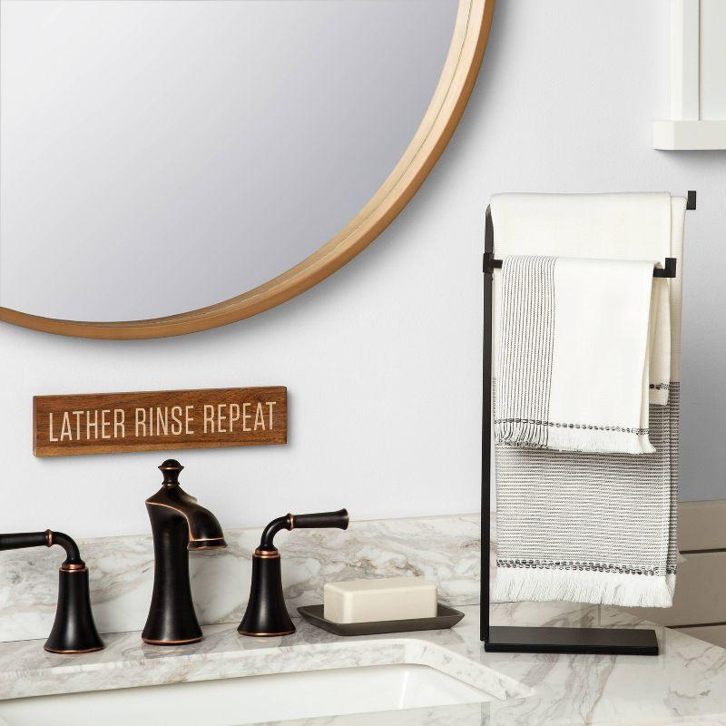 Compact Matte Black Metal Hand Towel Stand