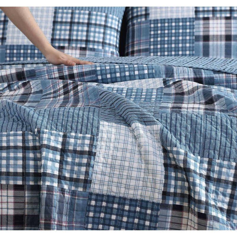 Eddie Bauer Hawthorne 100% Cotton Quilt Set Blue