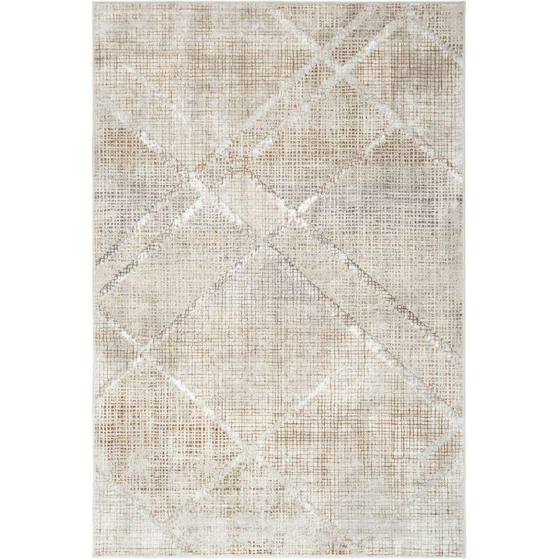 Iliana Abstract Grey Mocha 5'3" x 7'3" Synthetic Area Rug