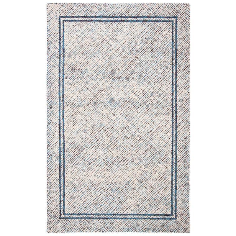 Abstract ABT341 Hand Tufted Area Rug - Ivory/Navy - 5'x8' - Safavieh .