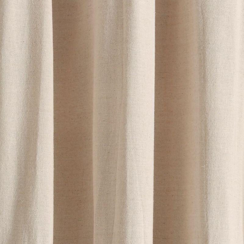 Lush Decor Linen Button Cotton Blend Blackout Curtain Single Panel