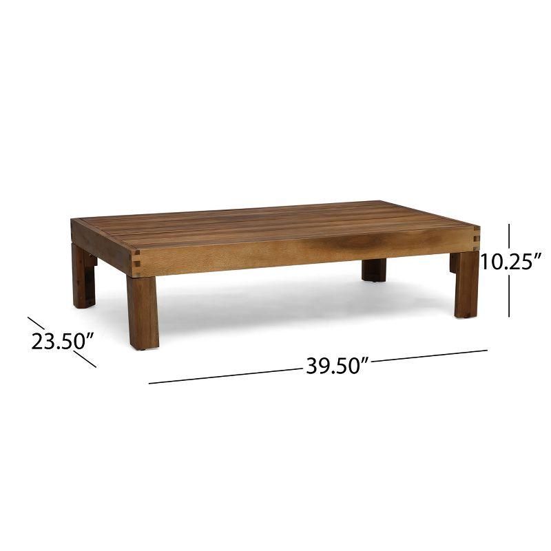 Alcove 5pc Acacia Wood Sofa Set Teak/Dark Teal - Christopher Knight Home: Weather-Resistant Outdoor Seating