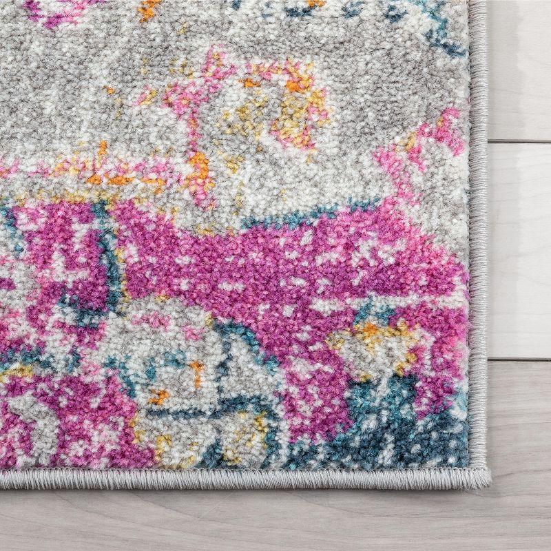 Well Woven Paloma Taura Oriental Fuchsia Distressed Area Rug