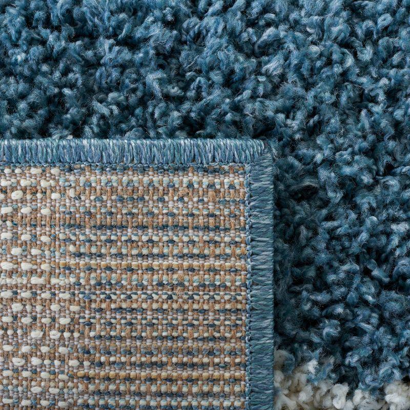 Venus Shag VNS603 Power Loomed Indoor Area Rug - Turquoise/Ivory - 5'3"x7'6" - Safavieh