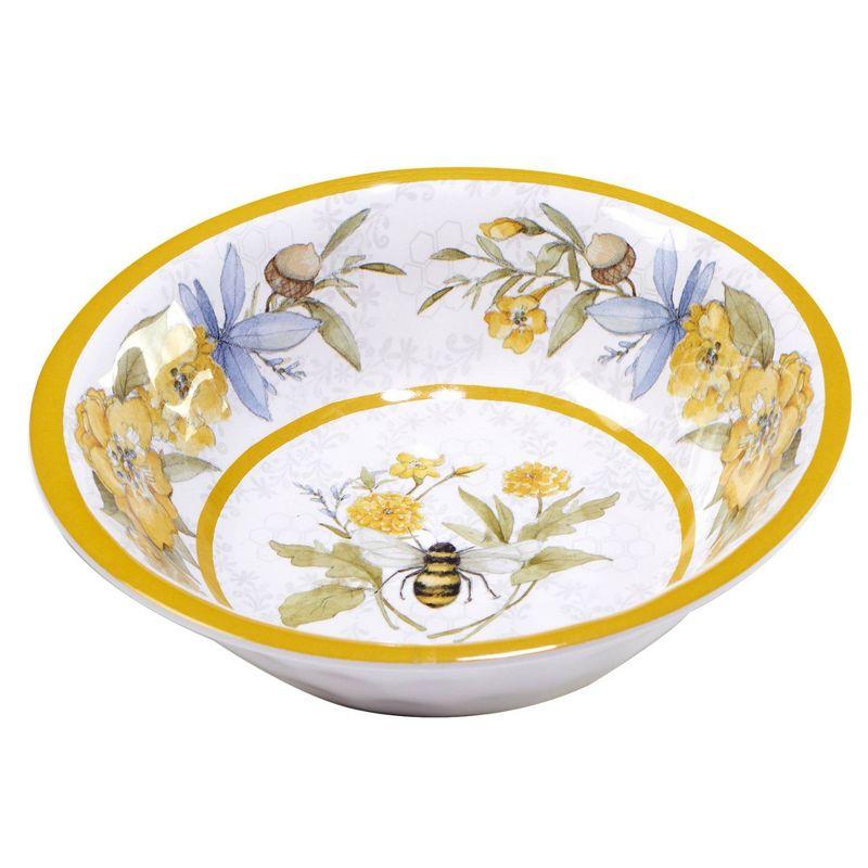 Bee Sweet Floral Melamine 12-Piece Dinnerware Set