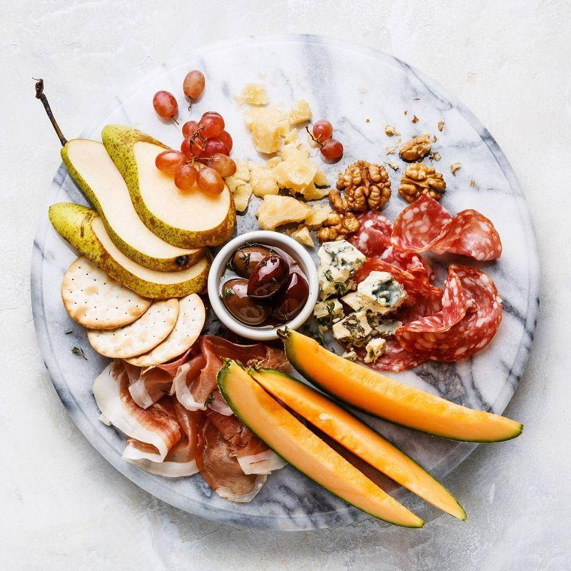 White Marble 12" Round Lazy Susan Serving Tray