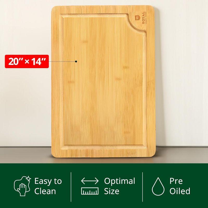 Royal Craft Wood Bamboo Cutting Board (XXL, 20”x14”)
