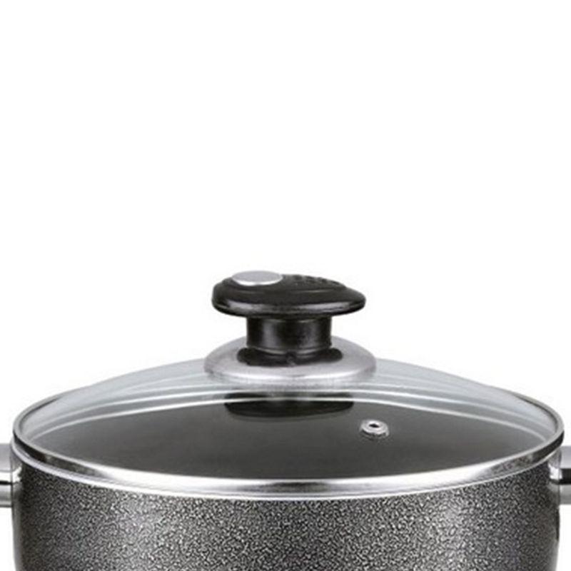 Gray Non-Stick Aluminum 10 Qt Dutch Oven with Glass Lid