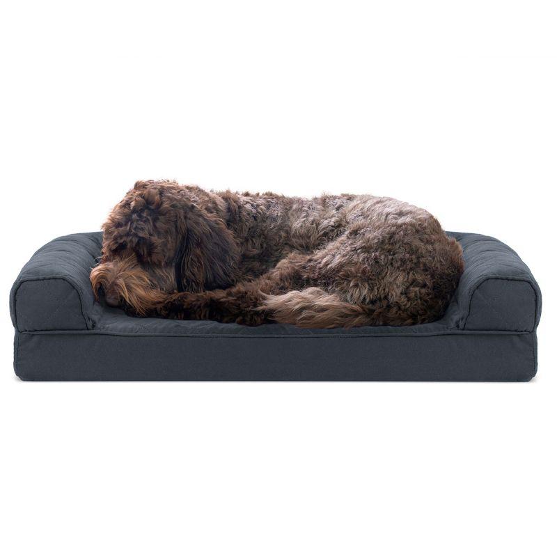 Quilted Orthopedic Bolster Sofa Pet Bed