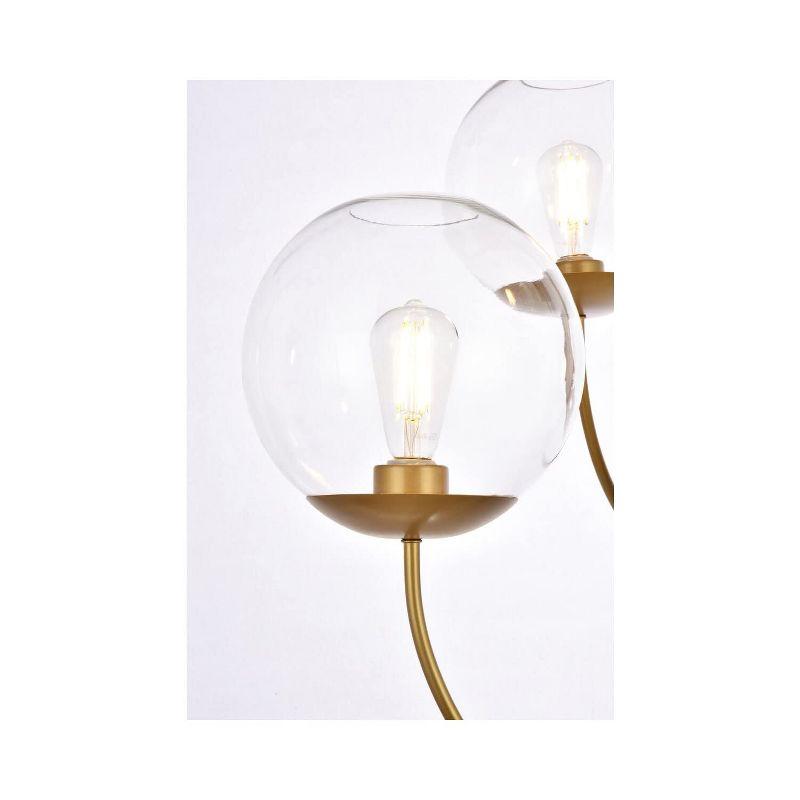 Elegant Lighting Lennon 31.5 inch pendant in brass with clear shade