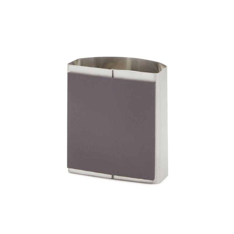 Stockroom Plus 2 Pack Stainless Steel Magnetic Pencil Holder for Desk (3.25 x 1.75 x 3.5 in) Grey