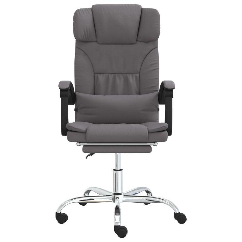 vidaXL Massage Reclining Office Chair Gray Faux Leather