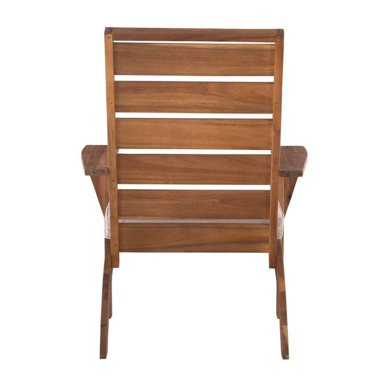 Rockport Outdoor Acacia Wood Chair with Cushion Brown - Linon: Porch Seating, Polyester Fabric, Foam Fill