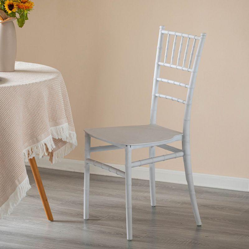 Fabulaxe Modern White Stackable Chiavari Dining Chair, Seating for Dining, Events and Weddings, Party Chair, White