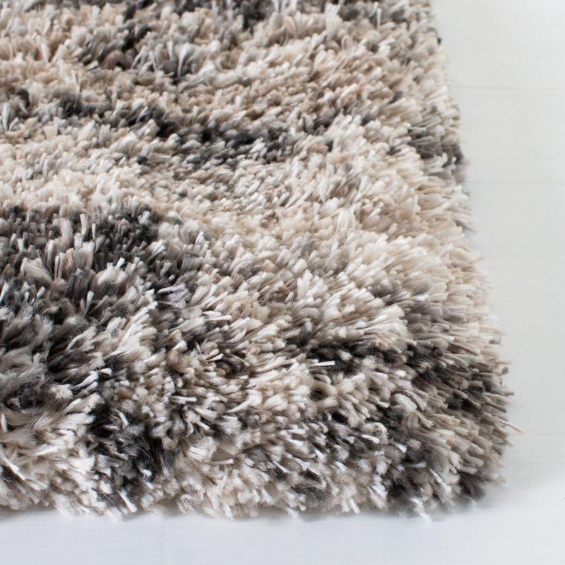 Iceland Shag ISG519 Power Loomed Runner Rug - Cream/Grey - 2'x8' - Safavieh