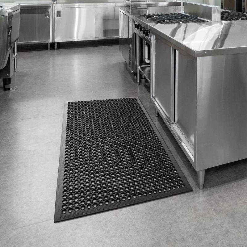 Anti-Fatigue Restaurant Floor Mat, Non-Slip Rubber Drainage Mat