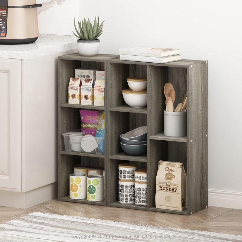 Furinno 3-Tier Easy Assembly Ultility Shelf Open Bookcase Dispaly Organizer,French Oak