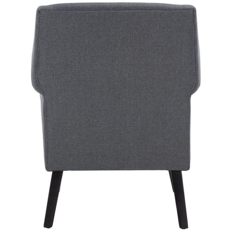 Videl Dark Grey Upholstered Accent Chair with Rolled Arms