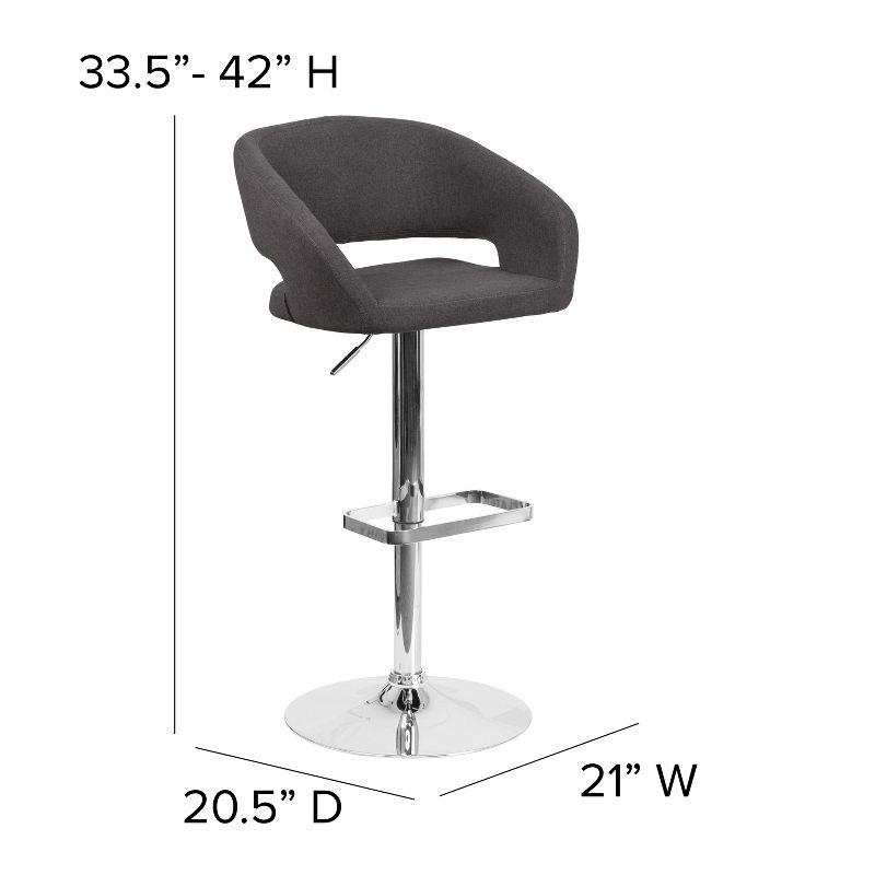 Flash Furniture Contemporary Vinyl Adjustable Height Barstool with Rounded Mid-Back