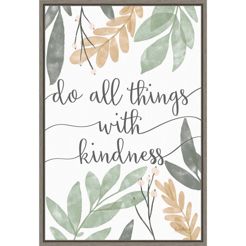 Sage Sayings IV Distressed Greywash Canvas Wall Art with Floater Frame