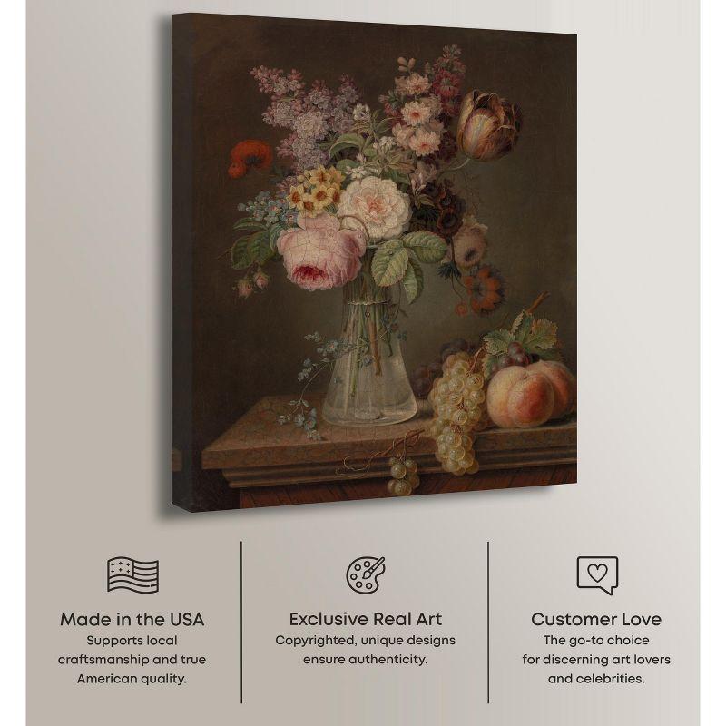 Art Remedy Flower Piece in Glass Vase Vintage Classic Roses Wall Art, 20" x 24", Gallery Wrapped