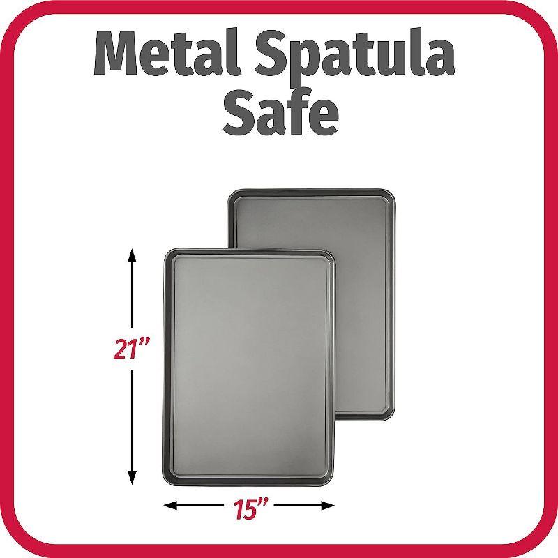 GoodCook Dishwasher Safe Nonstick Steel XL Cookie Sheet, 15'' x 21'', Gray,2 Pack