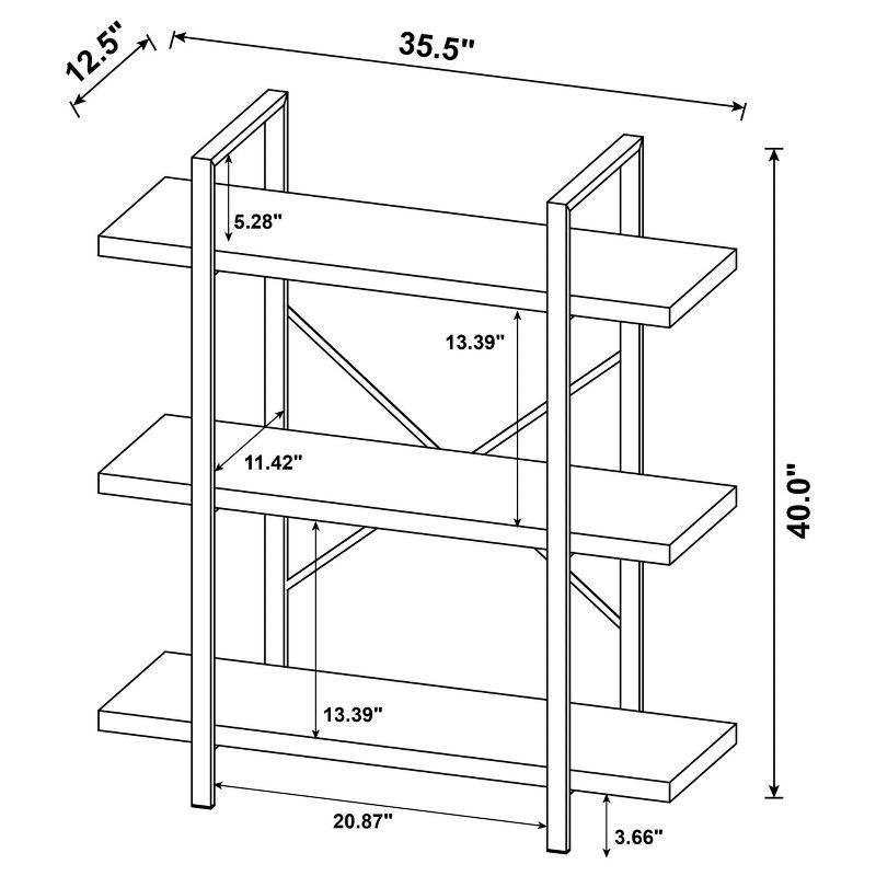 40" Cole 3 Shelf Bookcase with Frame - Coaster