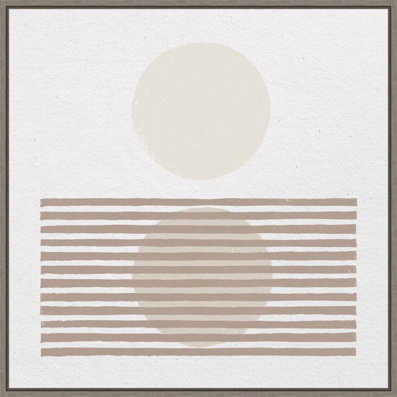 26" x 25" Neutral Abstract Circles Canvas Wall Art