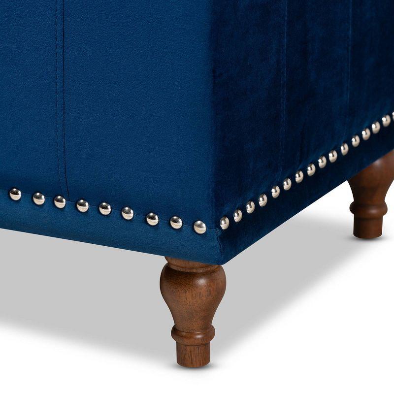 Kaylee Velvet Upholstered Button Tufted Storage Ottoman Bench: Elegant Bedroom & Living Room Decor - Baxton Studio