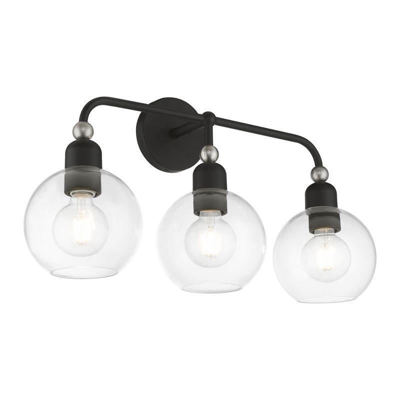 Livex Lighting Downtown 3 - Light Vanity in  Black/Brushed Nickel