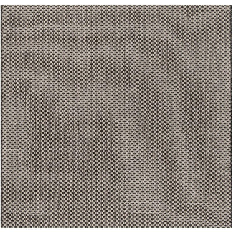 Courtyard CY8653 Power Loomed Indoor and Outdoor Area Rug - Black/Light Grey - 4'x4' - Safavieh