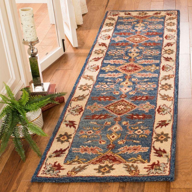Antiquity AT506 Hand Tufted Runner Rug - Blue/Red - 2'3"x8' - Safavieh.