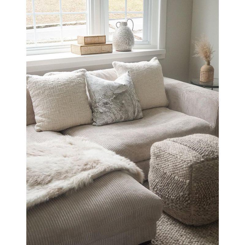 Cozy Cotton White Boucle Euro Pillow 26x26