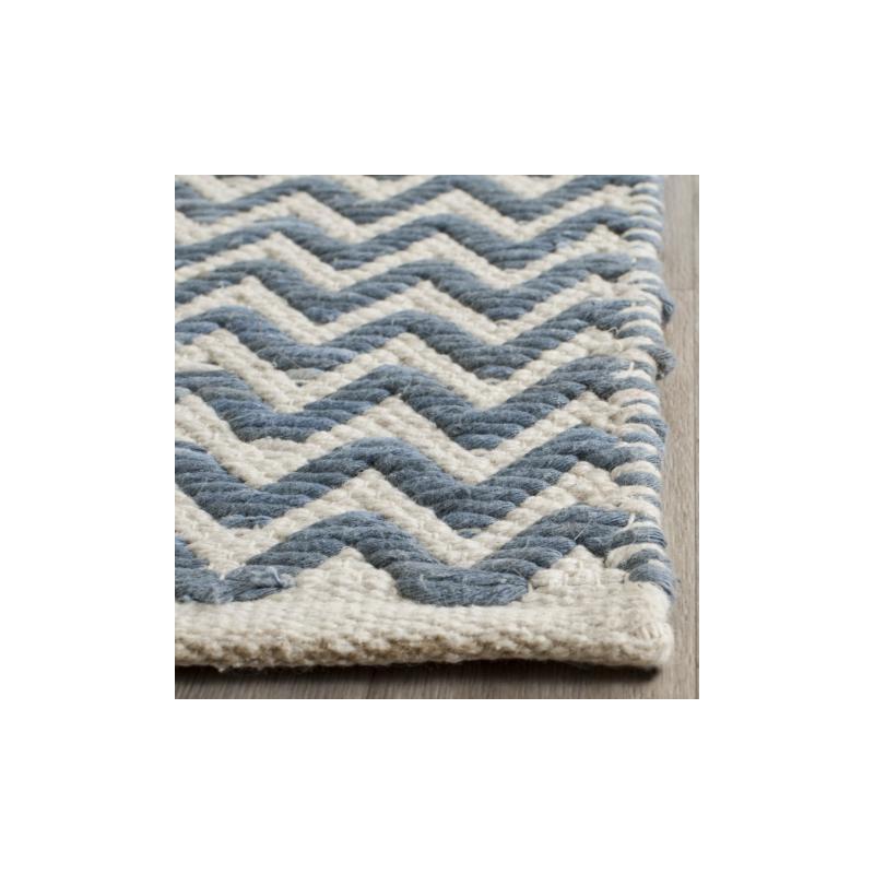 Cotton Kilim KLC121 Hand Woven Area Rug - Blue/Ivory - 4'x6' - Safavieh