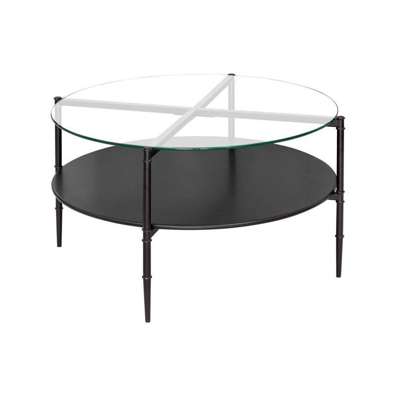 Martha Stewart Caroline Round Coffee Table with Interchangeable Wood and Glass Top