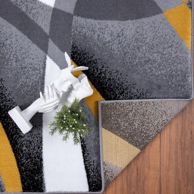 Luxe Weavers Victoria Collection Yellow 7x10 Modern Abstract Area Rug