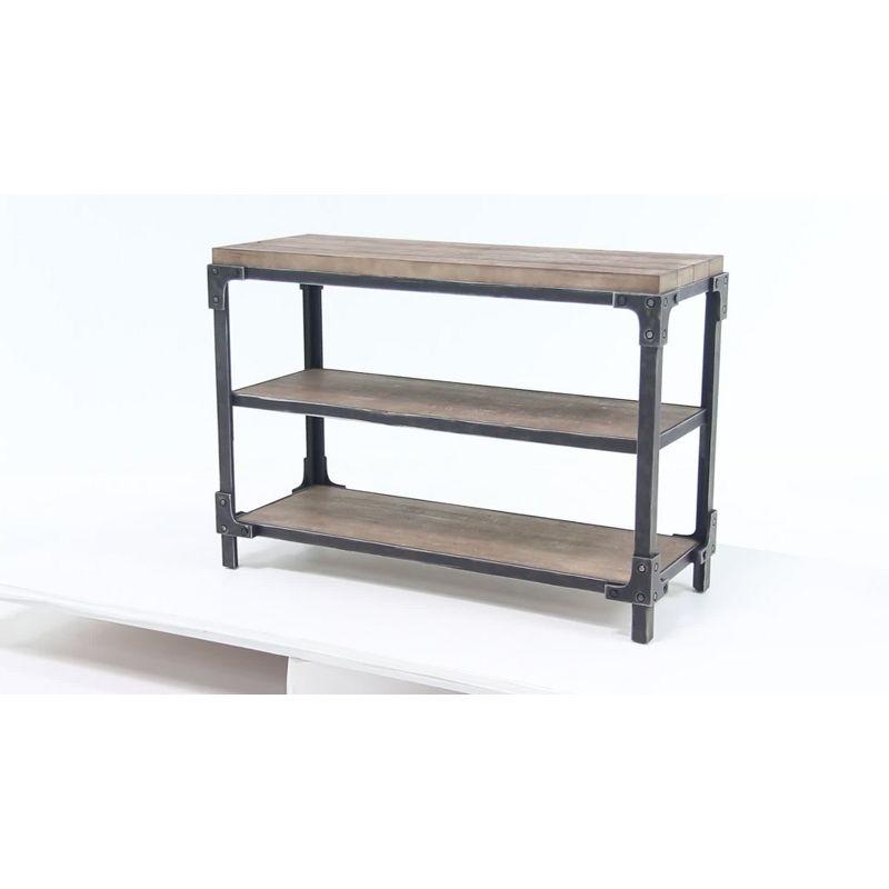 Wood 2 Shelves Brown Console Table