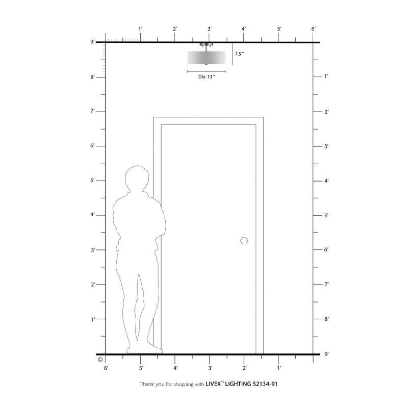 Livex Lighting Meridian 2 - Light Semi-Flush Mount in  Brushed Nickel