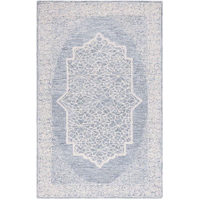 Abstract ABT352 Hand Tufted Area Rug - Ivory/Blue - 4'x6' - Safavieh.