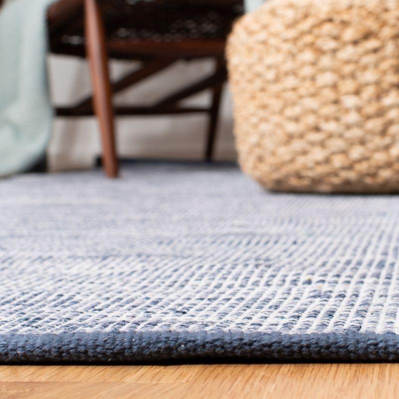 Montauk Navy Blue Handwoven Cotton Runner Rug